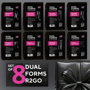 R2GO SET of 8 (Arched Square, Arched Almond, Elegant Square, Arched Square Mini, Elegant Square Mini, Smooth Oval, Smooth Almond, Needle Stiletto)