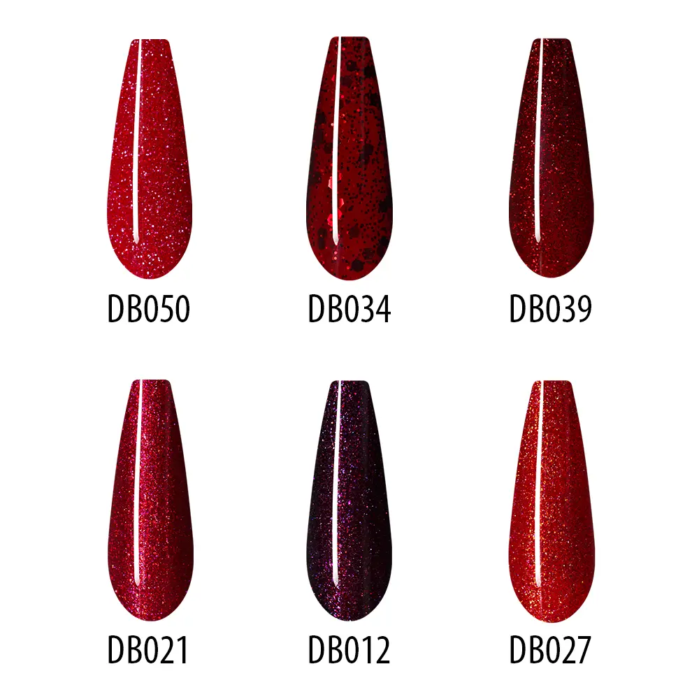 Gel Polish Set (6 pcs) New Year Red